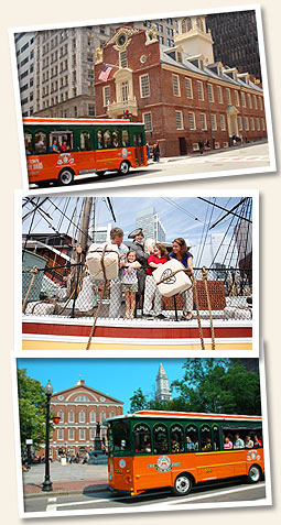 trolley driving through boston