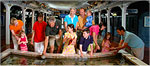 group of people at touch tank