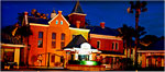 old jail building at night